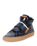 Herick Leather High-Top Sneaker, Navy