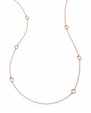 18K Rose Gold Glamazon Mini Wavy Circle Necklace, 40"