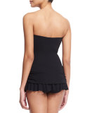 Waterfall Bandeau Swimdress, Black
