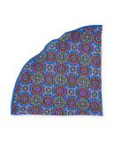 Medallion & Glen Plaid Silk Pocket Circle, Blue