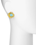 Quadriga Intaglio Clip/Post Earrings, Light Aqua