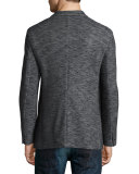 Space-Dye Knit Blazer, Charcoal