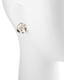 Serenity Small Sterling Flower Earrings with Diamond Center
