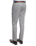 Genesis Slim-Fit Wool Trousers, Light Gray