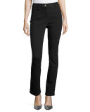 Crystal High-Waist Ankle Jeans, Black