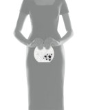 Oscar Star Cluster Clutch Bag, White/Black