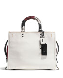 Rogue Patchwork-Handle Tote Bag, Black Copper/Chalk