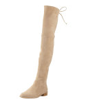 Lowland Suede Over-the-Knee Boot, Buff