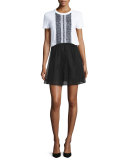 Point d'Esprit A-Line Skirt, Black