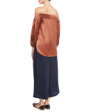 Satin Off-the-Shoulder Top
