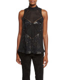 The Once You Kiss A Stranger Sleeveless Silk Top, Black