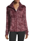Novelty Osito Fleece Sport Jacket, Deep Garnet Red Marble