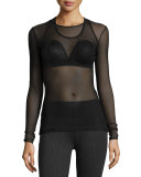 Dusk Mesh Sport Top, Black