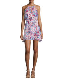 Kennedy Sleeveless Floral-Print Dress, Viola