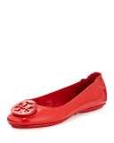 Minnie Patent Leather Travel Ballet Flat, Cerise