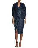 Cap-Sleeve Modified Wrap Dress