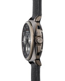 40mm Brakeman Chronograph Leather Watch, Black