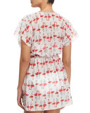 Palmones Flamingo-Print Coverup Dress