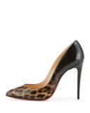 Pigalle Follies Degrade 100mm Red Sole Pump, Leopard/Black