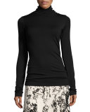 Basic Long-Sleeve Turtleneck, Black