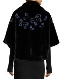 Butterfly-Inset Mink Jacket