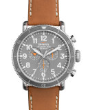 48mm Runwell Sport Chronograph Watch, Tan/Slate/Blue