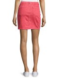 Le Color Denim Pencil Skirt, Crimson