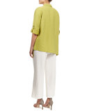 Cabo Crinkled Mid-Length Shirt, Kiwi