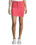 Le Color Denim Pencil Skirt, Crimson