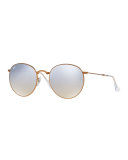 Icons Round Flash Folding Sunglasses, Bronze