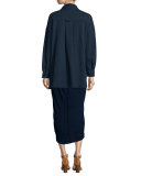 Elli Short-Sleeve Fitted Midi Dress, Indigo Knit Five