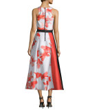 Floral Jacquard Midi Skirt