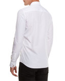 Metal-Tip Point-Collar Shirt, White