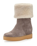 Falcon Shearling Fur-Lined Boot, Gray