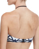 Modern Tribe Bandeau Swim Top, Blue/White, Available in Extended Cup Sizes