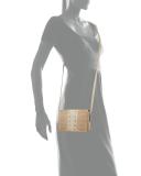 Pulce Horned Crocodile Crossbody Bag, Limestone