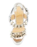 Miziggoo Spiked Two-Band Red Sole Sandal, Silver
