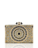 Tall Slender Rectangle Evening Clutch Bag, Champagne/Multi