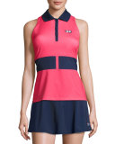 MB Court Central Sleeveless Polo Shirt, Red
