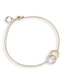 Delicati 18K Round Link Bracelet with Diamonds