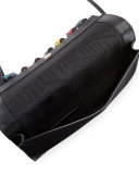 Sofia Leather Tassel Clutch Bag, Black/Multi