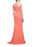 Sleeveless Halter Gown