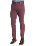 Five-Pocket Stretch Pants, Purple
