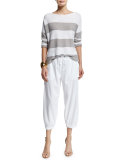 Long-Sleeve Striped Box Top 