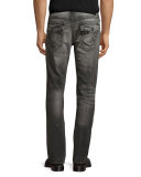 Geno Distressed Flap-Pocket Jeans, Gray Misfit