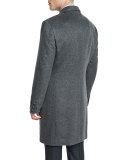 Cashmere Long Car Coat, Gray