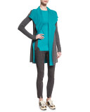 Stretch-Suede Cropped Leggings, Hematite