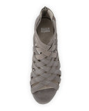 Oodle Caged Leather Sandal, Graphite