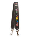 Allover Wink Shoulder Strap for Handbag, Black/Multi