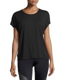 Drop-Back Jersey Tee, Black